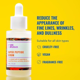 Good Molecules Super Peptide Serum - Anti-aging Facial Serum with Peptides and Copper Tripeptides to Plump and Firm - Water-Based Skincare for Face Good Molecules Super Peptide Serum - Anti-aging Facial Serum with Peptides and Copper Tripeptides to Plump and Firm - Water-Based Skincare for Face