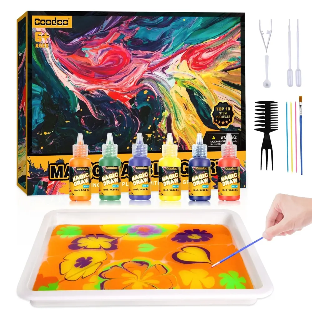 Water Marbling Paint for Kids - Arts and Crafts for Girls & Boys Crafts Kits Ideal Gifts for Kids Age 6-8 8-12 Water Marbling Paint for Kids - Arts and Crafts for Girls & Boys Crafts Kits Ideal Gifts for Kids Age 6-8 8-12