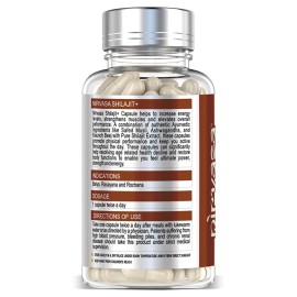 Nirvasa Pure Shilajit Capsules with Safed Musli, Ashwagandha, Kaunch Beej for Good Health/ 800mg/ 60 x 2 Veg Capsules Nirvasa Pure Shilajit Capsules with Safed Musli, Ashwagandha, Kaunch Beej for Good Health/ 800mg/ 60 x 2 Veg Capsules