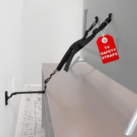 ECHOGEAR TV Safety Straps for Flat Screens - Anchor TVs Up to 90 to Furniture Or The Wall - Pre-Assembled Anti-Tip Strap Includes All Hardware for Baby Proofing Your TV