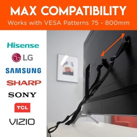 ECHOGEAR TV Safety Straps for Flat Screens - Anchor TVs Up to 90 to Furniture Or The Wall - Pre-Assembled Anti-Tip Strap Includes All Hardware for Baby Proofing Your TV