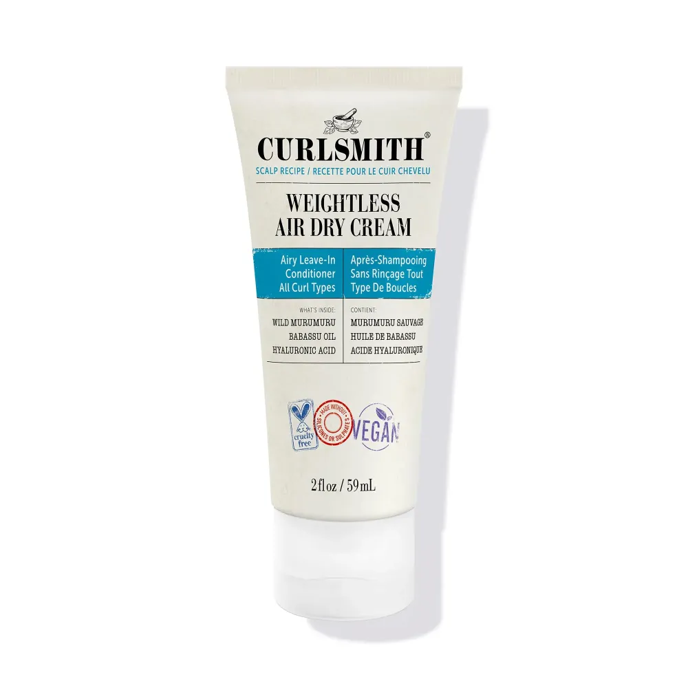 CURLSMITH - Weightless Air Dry Cream - Vegan Leave-In Conditioner for Any Hair Type, Smooths Hair (2fl.oz) CURLSMITH - Weightless Air Dry Cream - Vegan Leave-In Conditioner for Any Hair Type, Smooths Hair (2fl.oz)