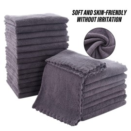 MOONQUEEN Ultra Soft Premium Washcloths Set - 12 x 12 inches - 24 Pack - Quick Drying - Highly Absorbent Coral Velvet Bathroom Wash Clothes - Use as Bath, Spa, Facial, Fingertip Towel (Grey) MOONQUEEN Ultra Soft Premium Washcloths Set - 12 x 12 inches - 24 Pack - Quick Drying - Highly Absorbent Coral Velvet Bathroom Wash Clothes - Use as Bath, Spa, Facial, Fingertip Towel (Grey)