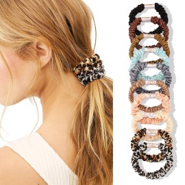 Scrunchies Silk Satin Hair Ties - Small Mini Thin Elestics Ponytail Holder Hair Bands Skinny Scrunchy For Thick Curl Hair No Crease Hair Ties Soft Accessories No Hurt Your Hair for Women and Girls Scrunchies Silk Satin Hair Ties - Small Mini Thin Elestics Ponytail Holder Hair Bands Skinny Scrunchy For Thick Curl Hair No Crease Hair Ties Soft Accessories No Hurt Your Hair for Women and Girls