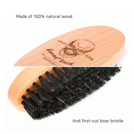 Menesia Boar Bristle Hair Beard Brush for Men, Pocket Travel Men\'s Wooden Small Soft Beard Brush (Skull) Menesia Boar Bristle Hair Beard Brush for Men, Pocket Travel Men\'s Wooden Small Soft Beard Brush (Skull)