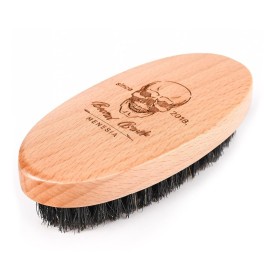 Menesia Boar Bristle Hair Beard Brush for Men, Pocket Travel Men\'s Wooden Small Soft Beard Brush (Skull) Menesia Boar Bristle Hair Beard Brush for Men, Pocket Travel Men\'s Wooden Small Soft Beard Brush (Skull)