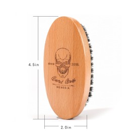 Menesia Boar Bristle Hair Beard Brush for Men, Pocket Travel Men\'s Wooden Small Soft Beard Brush (Skull) Menesia Boar Bristle Hair Beard Brush for Men, Pocket Travel Men\'s Wooden Small Soft Beard Brush (Skull)