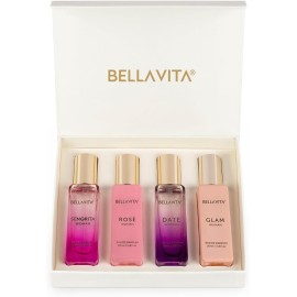 BellaVita Luxury Perfumes for Women Set (4x20ml) | Woman Perfume with DATE, SENORITA, GLAM & ROSE | Vanilla Perfume with Floral Sweet & Musk | Arabian Perfume for Women | Cologne & Perfume Gift Set