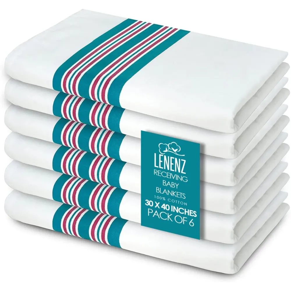 Lenenz Baby Receiving Blankets, 100% Cotton Flannel Receiving Blanket, Perfect for swaddling & Wrapping, Ultra-Soft Hospital Blankets, Size 30 x 40 inch (6) Lenenz Baby Receiving Blankets, 100% Cotton Flannel Receiving Blanket, Perfect for swaddling & Wrapping, Ultra-Soft Hospital Blankets, Size 30 x 40 inch (6)