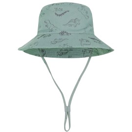 Baby Sun Hat UPF 50+ Sun Protective Toddler Bucket Hat Summer Kids Beach Hats Wide Brim Outdoor Play Hat for Boys Girls Sea Blue 0-6 Months