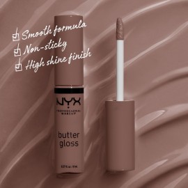 NYX PROFESSIONAL MAKEUP Butter Gloss Brown Sugar, Non-Sticky Lip Gloss - Cinnamon Roll (Grey Brown) NYX PROFESSIONAL MAKEUP Butter Gloss Brown Sugar, Non-Sticky Lip Gloss - Cinnamon Roll (Grey Brown)