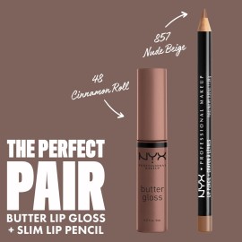 NYX PROFESSIONAL MAKEUP Butter Gloss Brown Sugar, Non-Sticky Lip Gloss - Cinnamon Roll (Grey Brown) NYX PROFESSIONAL MAKEUP Butter Gloss Brown Sugar, Non-Sticky Lip Gloss - Cinnamon Roll (Grey Brown)