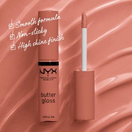 NYX PROFESSIONAL MAKEUP Butter Gloss Brown Sugar, Non-Sticky Lip Gloss - Sugar High (Peachy Light Nude) NYX PROFESSIONAL MAKEUP Butter Gloss Brown Sugar, Non-Sticky Lip Gloss - Sugar High (Peachy Light Nude)
