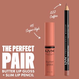 NYX PROFESSIONAL MAKEUP Butter Gloss Brown Sugar, Non-Sticky Lip Gloss - Sugar High (Peachy Light Nude) NYX PROFESSIONAL MAKEUP Butter Gloss Brown Sugar, Non-Sticky Lip Gloss - Sugar High (Peachy Light Nude)