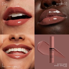 NYX PROFESSIONAL MAKEUP Butter Gloss Brown Sugar, Non-Sticky Lip Gloss - Spiked Toffee (Brown Mauve) NYX PROFESSIONAL MAKEUP Butter Gloss Brown Sugar, Non-Sticky Lip Gloss - Spiked Toffee (Brown Mauve)