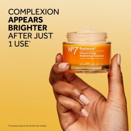 No7 Radiance+ Brightening Vitamin C Moisturizer Face Cream - Skin Nourishing Face Moisturizer - Fast-Absorbing + Lightweight Formula & Suitable for Dry Skin, 1.69 fl oz