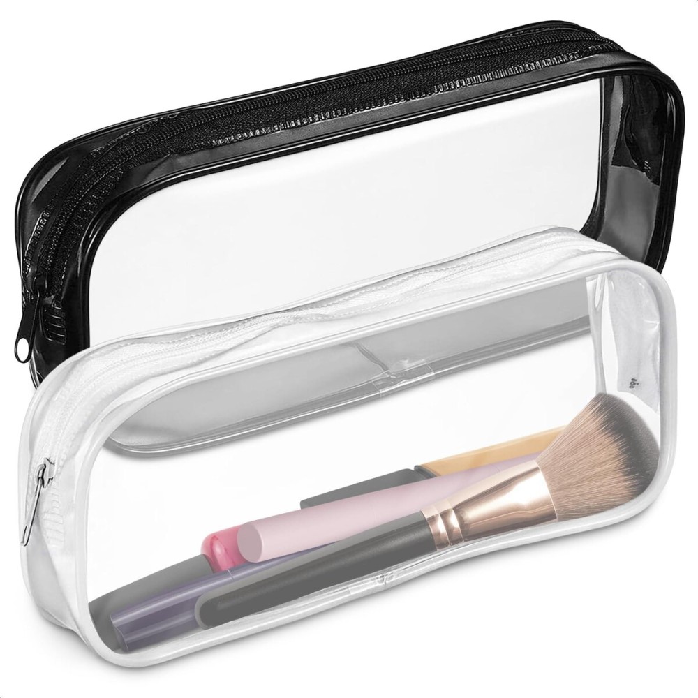 Small Makeup Bag for Purse - 2 Pcs Clear Zipper Pouches, Soft, Elastic, Waterproof Plastic Small Cosmetic Bag for Purse, Space-Efficient, Stylish Design - Great for Organizing Essentials on the Go Small Makeup Bag for Purse - 2 Pcs Clear Zipper Pouches, Soft, Elastic, Waterproof Plastic Small Cosmetic Bag for Purse, Space-Efficient, Stylish Design - Great for Organizing Essentials on the Go