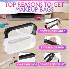 Small Makeup Bag for Purse - 2 Pcs Clear Zipper Pouches, Soft, Elastic, Waterproof Plastic Small Cosmetic Bag for Purse, Space-Efficient, Stylish Design - Great for Organizing Essentials on the Go Small Makeup Bag for Purse - 2 Pcs Clear Zipper Pouches, Soft, Elastic, Waterproof Plastic Small Cosmetic Bag for Purse, Space-Efficient, Stylish Design - Great for Organizing Essentials on the Go