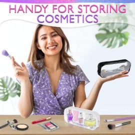 Small Makeup Bag for Purse - 2 Pcs Clear Zipper Pouches, Soft, Elastic, Waterproof Plastic Small Cosmetic Bag for Purse, Space-Efficient, Stylish Design - Great for Organizing Essentials on the Go Small Makeup Bag for Purse - 2 Pcs Clear Zipper Pouches, Soft, Elastic, Waterproof Plastic Small Cosmetic Bag for Purse, Space-Efficient, Stylish Design - Great for Organizing Essentials on the Go