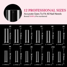 UNA GELLA No C Curve Nail Tips 504 PCS Extra Long XXL Tapered Square Nail Tips Half Cover Nails tips Straight Shape For French Acrylic Nails False Fake Clear Tips Square Shape with Box UNA GELLA No C Curve Nail Tips 504 PCS Extra Long XXL Tapered Square Nail Tips Half Cover Nails tips Straight Shape For French Acrylic Nails False Fake Clear Tips Square Shape with Box
