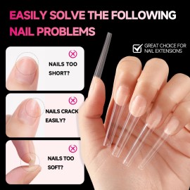 UNA GELLA Extra Long Coffin Nail Tips No C Curve 504PCS XXL Coffin Nails Half Cover Long Coffin Gel Nails Tips Clear Fake False Nails Long Gel Extensions for Nail Art Salon Home DIY No Need File UNA GELLA Extra Long Coffin Nail Tips No C Curve 504PCS XXL Coffin Nails Half Cover Long Coffin Gel Nails Tips Clear Fake False Nails Long Gel Extensions for Nail Art Salon Home DIY No Need File