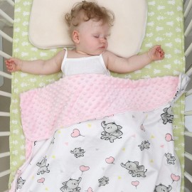 DaysU Silky Micro Soft Plush Baby Blankets for Girls with Print Animal Pattern and Soothing Raised Dots, Double Layer Bed Throws for Baby Crib, Elephant, Pink, 30x40 Inches DaysU Silky Micro Soft Plush Baby Blankets for Girls with Print Animal Pattern and Soothing Raised Dots, Double Layer Bed Throws for Baby Crib, Elephant, Pink, 30x40 Inches