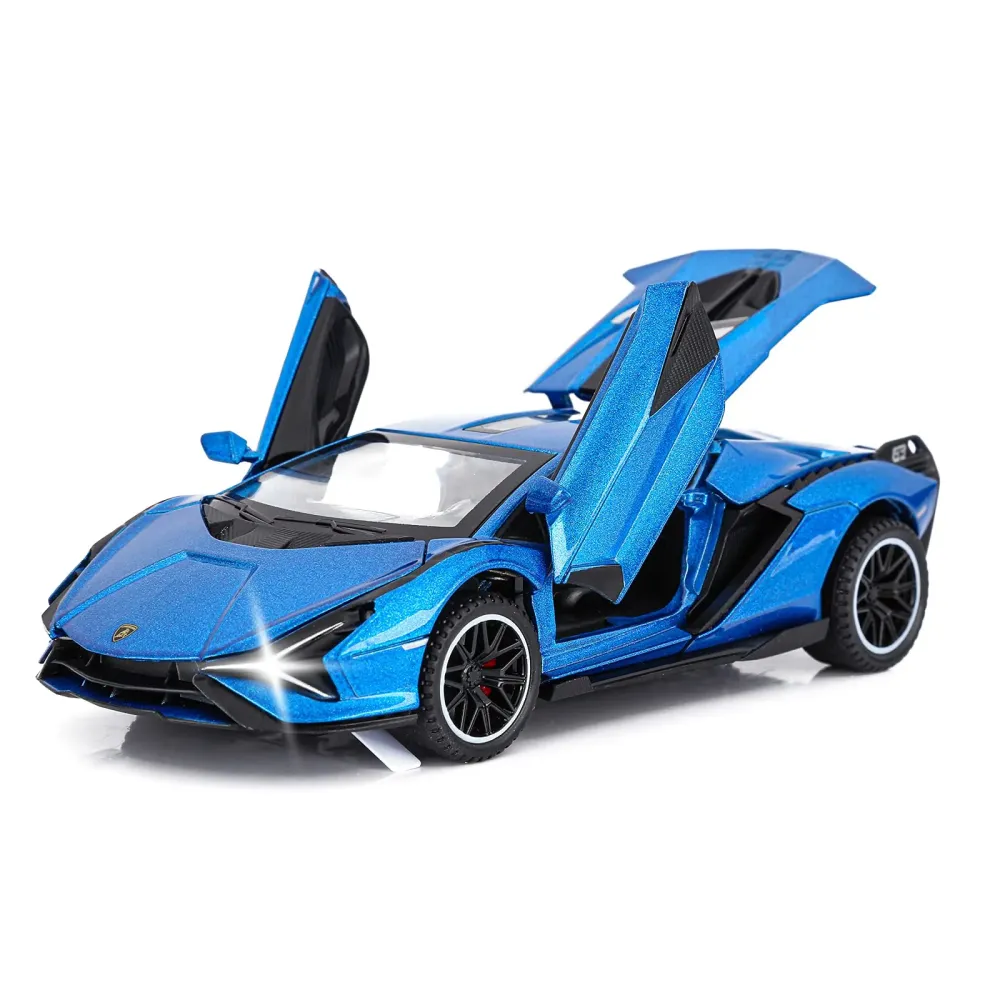SASBSC Lambo Toy Cars Sian Fkp37 Diecast Metal Model Car with Light and Sound Pull Back Car Toys for Boys Age 3 + Year Old (Blue) SASBSC Lambo Toy Cars Sian Fkp37 Diecast Metal Model Car with Light and Sound Pull Back Car Toys for Boys Age 3 + Year Old (Blue)