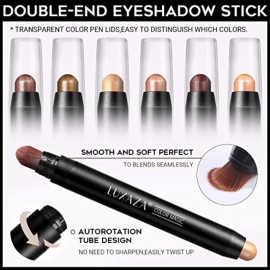 LUXAZA 6 PCS Brown Neutral Metallic Eyeshadow Stick, Light to Dark Brown Cream Shimmer Pencil Crayon, Pro Waterproof & Long Lasting Starter Sets LUXAZA 6 PCS Brown Neutral Metallic Eyeshadow Stick, Light to Dark Brown Cream Shimmer Pencil Crayon, Pro Waterproof & Long Lasting Starter Sets