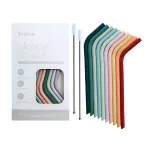 Reusable Thin Short 6.7 Cute Silicone Bendy Straws for Toddlers&Kids&Baby,6 10 12 oz Wine/Yeti Tumbler, Coffee/Cocktail Mug,Soda Cans,Take n toss Cup/BPA FREE-Small Flexible with Brushes