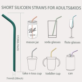 Reusable Thin Short 6.7 Cute Silicone Bendy Straws for Toddlers&Kids&Baby,6 10 12 oz Wine/Yeti Tumbler, Coffee/Cocktail Mug,Soda Cans,Take n toss Cup/BPA FREE-Small Flexible with Brushes Reusable Thin Short 6.7 Cute Silicone Bendy Straws for Toddlers&Kids&Baby,6 10 12 oz Wine/Yeti Tumbler, Coffee/Cocktail Mug,Soda Cans,Take n toss Cup/BPA FREE-Small Flexible with Brushes
