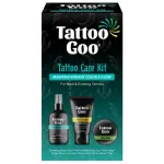 Tattoo Goo Aftercare Kit Includes Antimicrobial Soap, Balm, and Lotion, Tattoo Care for Color Enhancement + Quick Healing - Vegan, Cruelty-Free, Petroleum-Free, Tattoo Artist Gifts (3 Piece Set)
