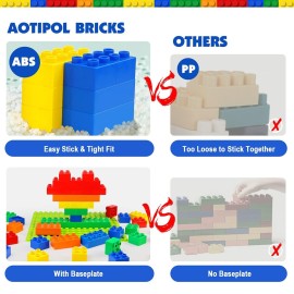 aotipol Building Blocks for Kids Toddlers Including a Baseplate, 101-piece Large Classic Building Bricks Set for Kids of All Ages, Basic STEM Toys Gift, Compatible with All Major Brands aotipol Building Blocks for Kids Toddlers Including a Baseplate, 101-piece Large Classic Building Bricks Set for Kids of All Ages, Basic STEM Toys Gift, Compatible with All Major Brands