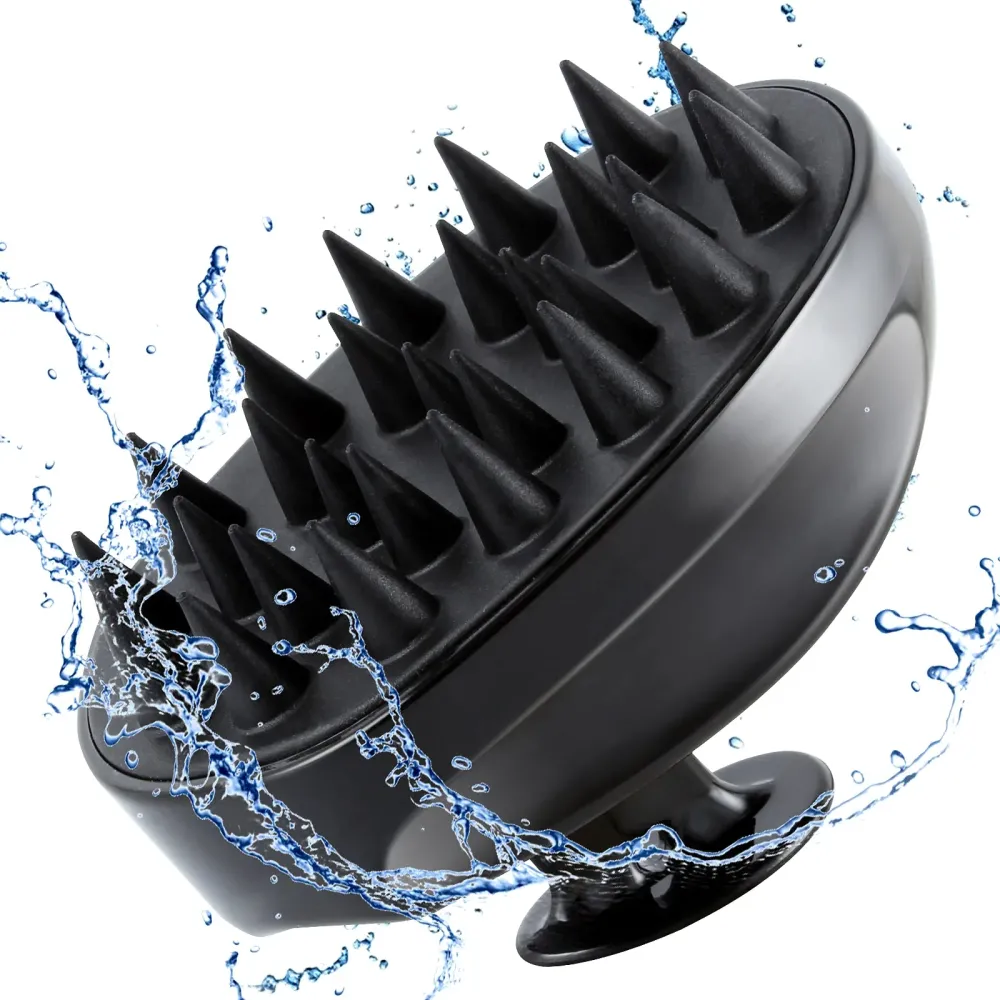 Scalp Massager Shampoo Brush, Hair Scalp Scrubber Shower Hair Brush Head Massager for Stress Relax Hair Growth, Dandruff Brush Scalp Exfoliator for Women Men Kids Pets, Black Scalp Massager Shampoo Brush, Hair Scalp Scrubber Shower Hair Brush Head Massager for Stress Relax Hair Growth, Dandruff Brush Scalp Exfoliator for Women Men Kids Pets, Black