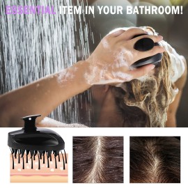 Scalp Massager Shampoo Brush, Hair Scalp Scrubber Shower Hair Brush Head Massager for Stress Relax Hair Growth, Dandruff Brush Scalp Exfoliator for Women Men Kids Pets, Black Scalp Massager Shampoo Brush, Hair Scalp Scrubber Shower Hair Brush Head Massager for Stress Relax Hair Growth, Dandruff Brush Scalp Exfoliator for Women Men Kids Pets, Black