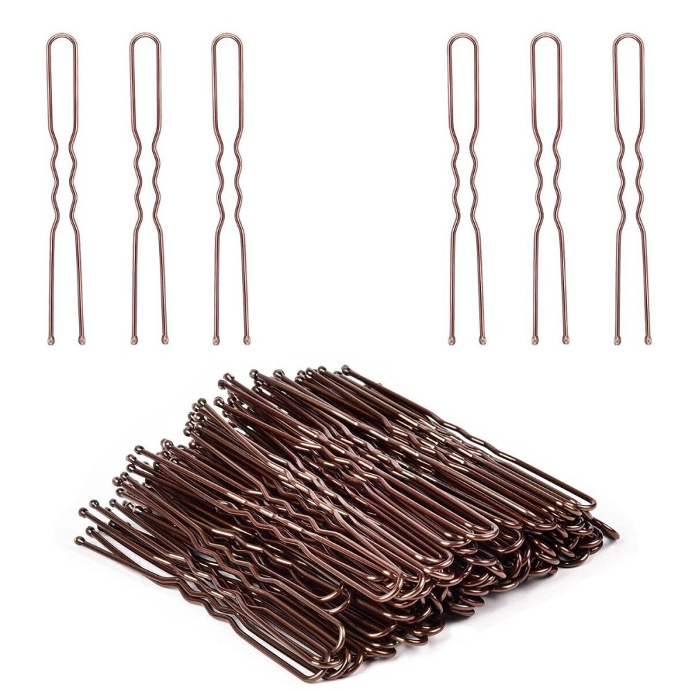 U Shaped Hair Pins, IKOCO 2.4inch Hair Pins for Women with Storage Box, Brown U Shaped Hair Pins, IKOCO 2.4inch Hair Pins for Women with Storage Box, Brown
