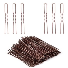 U Shaped Hair Pins, IKOCO 2.4inch Hair Pins for Women with Storage Box, Brown