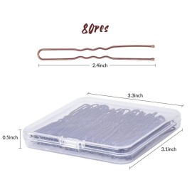U Shaped Hair Pins, IKOCO 2.4inch Hair Pins for Women with Storage Box, Brown U Shaped Hair Pins, IKOCO 2.4inch Hair Pins for Women with Storage Box, Brown