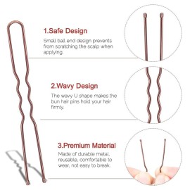 U Shaped Hair Pins, IKOCO 2.4inch Hair Pins for Women with Storage Box, Brown U Shaped Hair Pins, IKOCO 2.4inch Hair Pins for Women with Storage Box, Brown