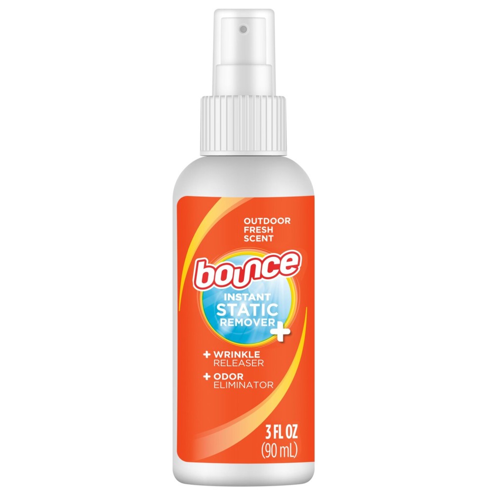 Bounce Anti Static Spray, 3 in 1 Anti Static & Instant Wrinkle Release, Odor Eliminator & Fabric Refresher, Rapid Touch Travel Spray (3 Oz, Pack of 1) Bounce Anti Static Spray, 3 in 1 Anti Static & Instant Wrinkle Release, Odor Eliminator & Fabric Refresher, Rapid Touch Travel Spray (3 Oz, Pack of 1)