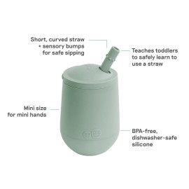 ezpz Mini Cup + Straw Training System - 9 Months+ (Sage) - 100% Silicone Training Cup for Infants + Toddlers - Designed by a Pediatric Feeding Specialist ezpz Mini Cup + Straw Training System - 9 Months+ (Sage) - 100% Silicone Training Cup for Infants + Toddlers - Designed by a Pediatric Feeding Specialist