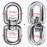 2+1 Heavy Duty 304 Stainless Steel Swivel Ring Double Ended Swivel Eye Hook with SUS304 Snap Hooks for Web Tree Swing, Swing Spinner Hanger, Reliable and Safe (M8)