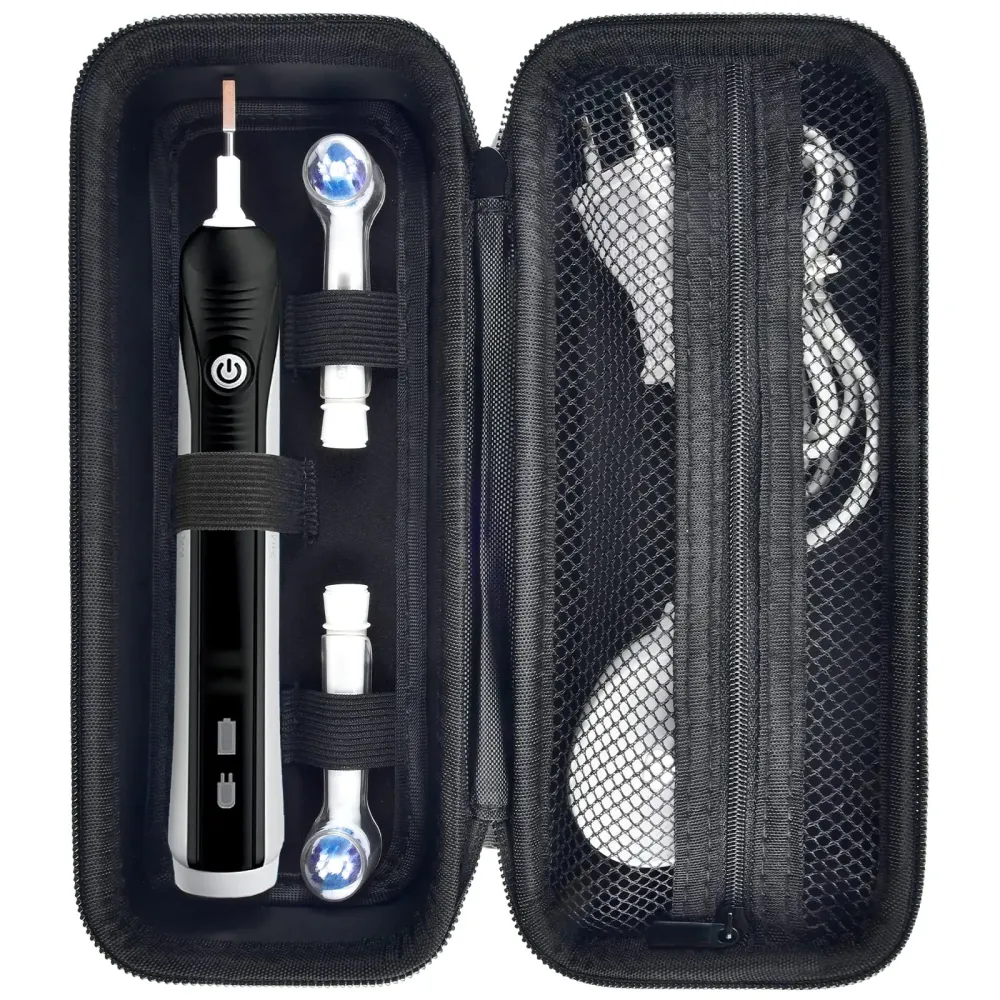 Toothbrush Travel Case Compatible with Oral-B Pro 1000, 2000, 3000, 3500, 1500/ for Philips Sonicare ProtectiveClean 4100 5100 Electric Toothbrush with Mesh Pocket for Accessories - Black (Bag Only) Toothbrush Travel Case Compatible with Oral-B Pro 1000, 2000, 3000, 3500, 1500/ for Philips Sonicare ProtectiveClean 4100 5100 Electric Toothbrush with Mesh Pocket for Accessories - Black (Bag Only)