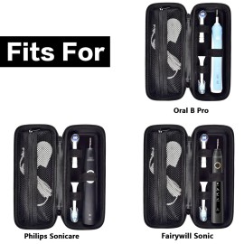 Toothbrush Travel Case Compatible with Oral-B Pro 1000, 2000, 3000, 3500, 1500/ for Philips Sonicare ProtectiveClean 4100 5100 Electric Toothbrush with Mesh Pocket for Accessories - Black (Bag Only) Toothbrush Travel Case Compatible with Oral-B Pro 1000, 2000, 3000, 3500, 1500/ for Philips Sonicare ProtectiveClean 4100 5100 Electric Toothbrush with Mesh Pocket for Accessories - Black (Bag Only)