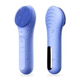 NgraCoola CLIE Facial Cleansing Brush, Waterproof and Rechargeable Face Scrub Brush for Men & Women, Cleansing, Exfoliating and Massaging, Electric Face Scrubber - Blue