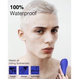 NgraCoola CLIE Facial Cleansing Brush, Waterproof and Rechargeable Face Scrub Brush for Men & Women, Cleansing, Exfoliating and Massaging, Electric Face Scrubber - Blue