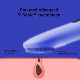 NgraCoola CLIE Facial Cleansing Brush, Waterproof and Rechargeable Face Scrub Brush for Men & Women, Cleansing, Exfoliating and Massaging, Electric Face Scrubber - Blue