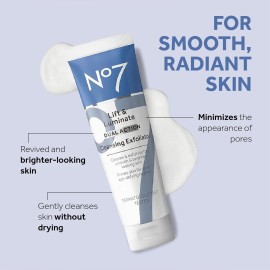 No7 Lift & Luminate Dual Action Cleansing & Exfoliating Face Wash - Gentle Face Exfoliator with Vitamin C, E & B5 - Deep Pore Cleanser for Dull & Uneven Skin Tone (3.3 Fl Oz) No7 Lift & Luminate Dual Action Cleansing & Exfoliating Face Wash - Gentle Face Exfoliator with Vitamin C, E & B5 - Deep Pore Cleanser for Dull & Uneven Skin Tone (3.3 Fl Oz)