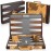 Yglis 15 Backgammon Sets for Adults - Premium Faux Leather Case, Quality Felt Interior, Covered Hinges, Strategy & Instruction Guide