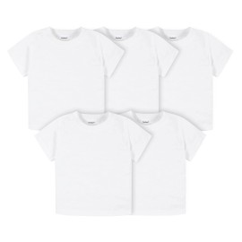 Gerber Baby Toddler 5-Pack Solid Short Sleeve T-Shirts Jersey 160 GSM, White, 3T Gerber Baby Toddler 5-Pack Solid Short Sleeve T-Shirts Jersey 160 GSM, White, 3T