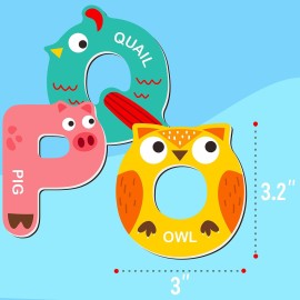 Large Size Magnetic Letters, Cute Animal Alphabet ABC Magnets for Fridge Colorful Uppercase Animals Toys Set Educational Spelling Learning Games for Kids, Toddlers 3 4 5 Years Old Large Size Magnetic Letters, Cute Animal Alphabet ABC Magnets for Fridge Colorful Uppercase Animals Toys Set Educational Spelling Learning Games for Kids, Toddlers 3 4 5 Years Old